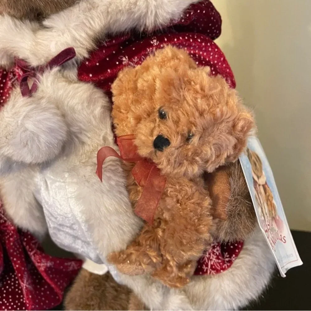 2003 Sasha & Nicholas Plush Christmas Bear w/Baby Gifts Collectible Holiday 15